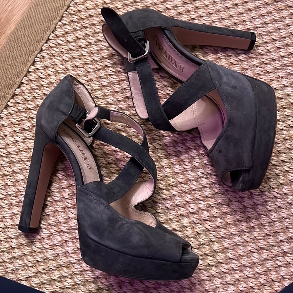 Prada peep toe pumps, 38